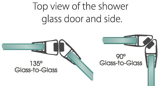 DS9000 Frameless Shower Door Seal 90°